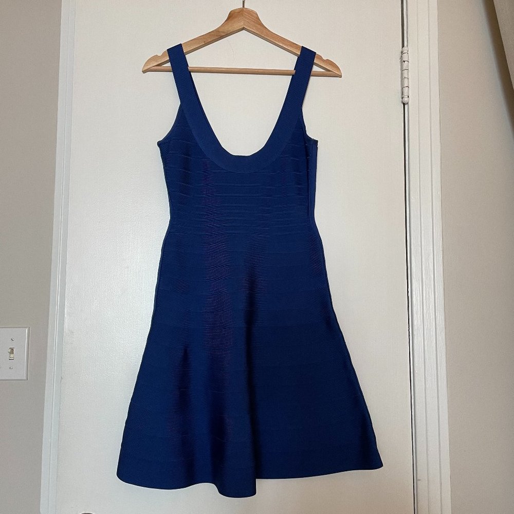 Herve Leger Blue Dress Size M